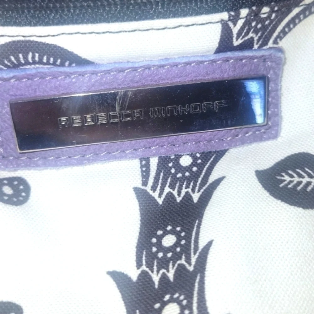 Rebecca Minkoff Vintage Pebbled Leather Studded Lavender & Gold Clutch Bag
